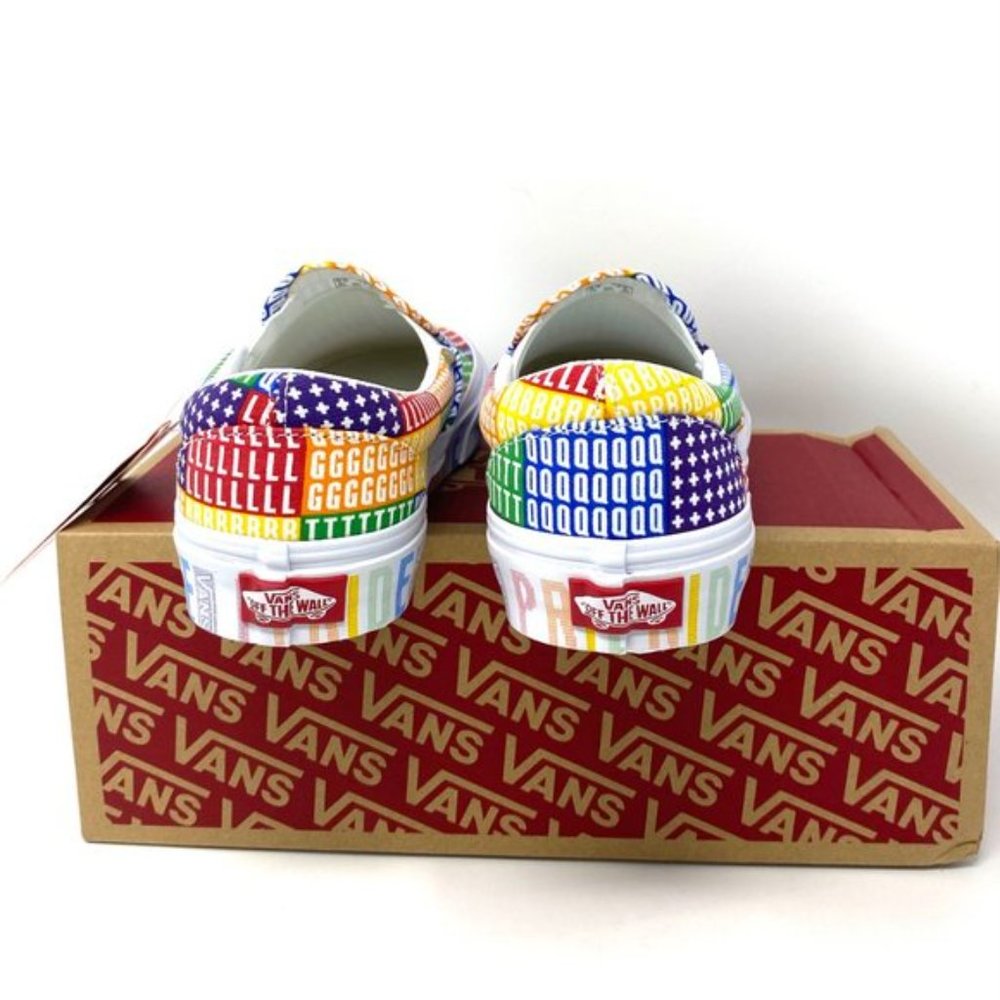 VANS Classic Slip On Men's PRIDE LGBTQ+ Multicolor Rainbow Low Top VN0A33TB3WJ - Picture 5 of 10